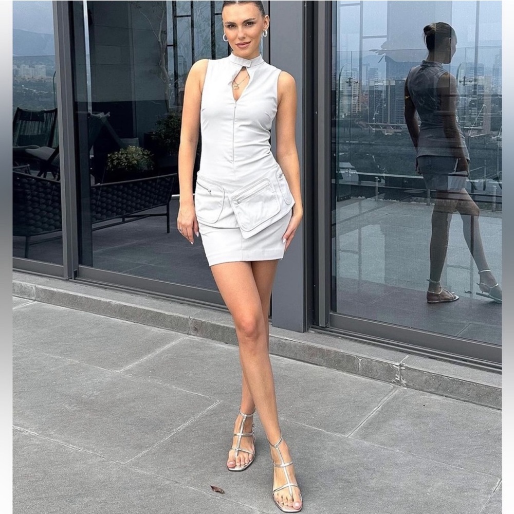 ZARA BELTED SHORT DRESS WITH POCKETS